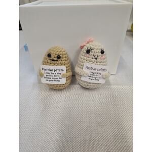 3" Handmade Crochet Potato Plush Emotional Support Positive Uplifting Message